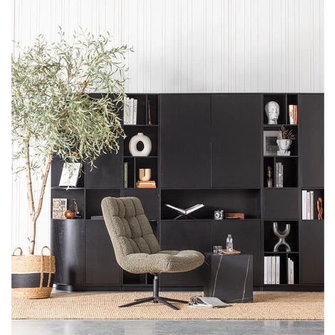 WHITELABEL Fauteuil Pivotante En Tissu - Fauteuil De Salon Vert - 101x70x85 Cm - Job - Vert 5 WHITELABEL Fauteuil Pivotante En Tissu - Fauteuil De Salon Vert - 101x70x85 Cm - Job - Vert – Image 3