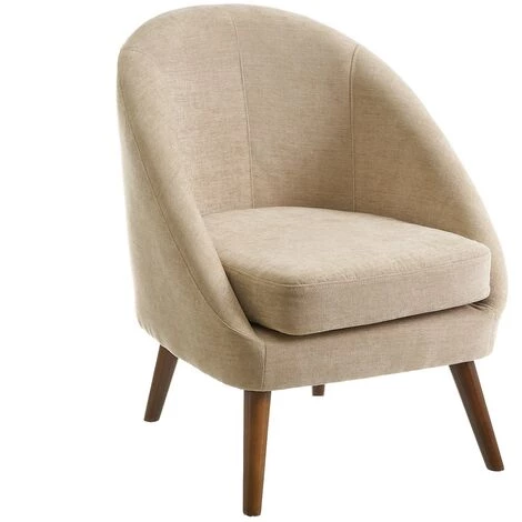 LOLAHOME Fauteuil Beige Chenille Et Accoudoirs Bois 60x67x74 Cm 3 LOLAHOME Fauteuil Beige Chenille Et Accoudoirs Bois 60x67x74 Cm