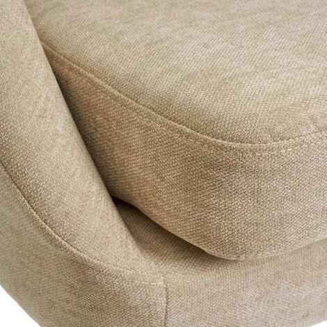 LOLAHOME Fauteuil Beige Chenille Et Accoudoirs Bois 60x67x74 Cm 4 LOLAHOME Fauteuil Beige Chenille Et Accoudoirs Bois 60x67x74 Cm – Image 2