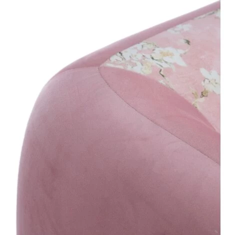 LOLAHOME Fauteuil Tapissé De Velours Rose Avec Des Fleurs 75x71x71 Cm 7 LOLAHOME Fauteuil Tapissé De Velours Rose Avec Des Fleurs 75x71x71 Cm â Image 5