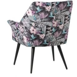 LOLAHOME Fauteuil Velours Multicolore Et Feuille De Métal 70x68x82 Cm -Pas Cher Fauteuil Magasin 50736693 3