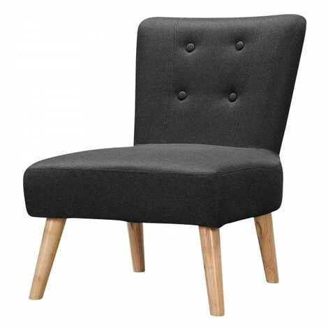 MOLOO ULRIK - Fauteuil Scandinave Tissu Noir Pieds Bois - Noir 3 MOLOO ULRIK - Fauteuil Scandinave Tissu Noir Pieds Bois - Noir