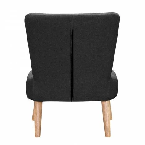 MOLOO ULRIK - Fauteuil Scandinave Tissu Noir Pieds Bois - Noir 5 MOLOO ULRIK - Fauteuil Scandinave Tissu Noir Pieds Bois - Noir – Image 3