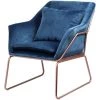 Selsey TALE - Fauteuil Cube - Bleu Foncé / Rose Doré - Style Moderne