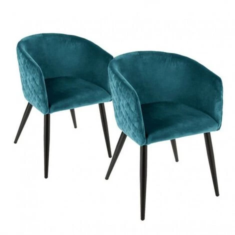 Lot De 2 Fauteuils Velours Marlo Bleus Atmosphera 3 Lot De 2 Fauteuils Velours Marlo Bleus Atmosphera