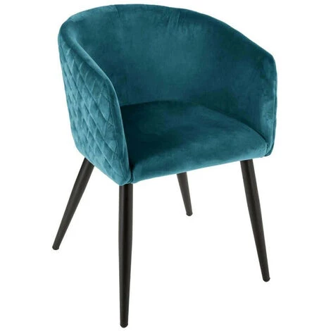 Lot De 2 Fauteuils Velours Marlo Bleus Atmosphera 5 Lot De 2 Fauteuils Velours Marlo Bleus Atmosphera – Image 3