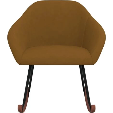 Chaise à Bascule Tissu Marron VidaXL 5 Chaise à Bascule Tissu Marron VidaXL – Image 3