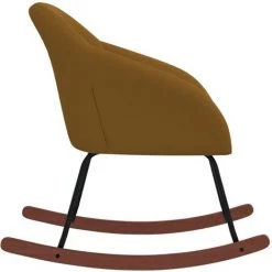Chaise à Bascule Tissu Marron VidaXL 10 Chaise à Bascule Tissu Marron VidaXL -Pas Cher Fauteuil Magasin 50789504 4