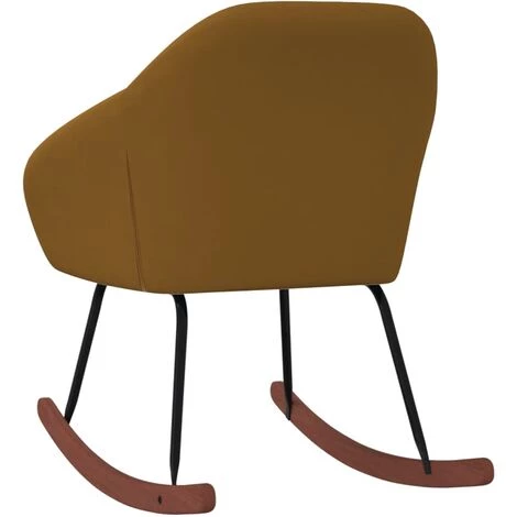 Chaise à Bascule Tissu Marron VidaXL 7 Chaise à Bascule Tissu Marron VidaXL – Image 5