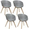 TOILINUX Lot De 4 Fauteuils De Table Baya - Longueur 54, Largeur 52, Hauteur 75cm - Gris 1 TOILINUX Lot De 4 Fauteuils De Table Baya - Longueur 54, Largeur 52, Hauteur 75cm - Gris -Pas Cher Fauteuil Magasin 50816200 1