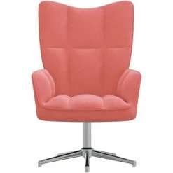 Chaise De Relaxation Avec/sans Repose-pied Velours Rose VidaXL 9 Chaise De Relaxation Avec/sans Repose-pied Velours Rose VidaXL -Pas Cher Fauteuil Magasin 50831596 3