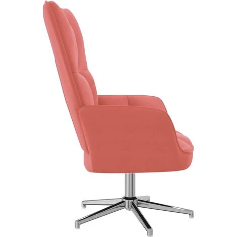 Chaise De Relaxation Avec/sans Repose-pied Velours Rose VidaXL 7 Chaise De Relaxation Avec/sans Repose-pied Velours Rose VidaXL – Image 5