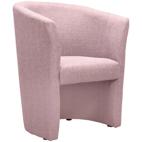 MEUBLETMOI Fauteuil Cabriolet En Tissu Rose Avec Accoudoirs - CABRI - Rose 3 MEUBLETMOI Fauteuil Cabriolet En Tissu Rose Avec Accoudoirs - CABRI - Rose