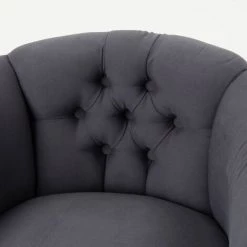 Amadeus - Fauteuil Crapaud Gris Foncé En Bois D'acajou - Gris -Pas Cher Fauteuil Magasin 50852897 4