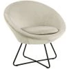 HELLIN Fauteuil Moderne En Velours Et Métal - SCOTT - Beige -Pas Cher Fauteuil Magasin 50852940 1