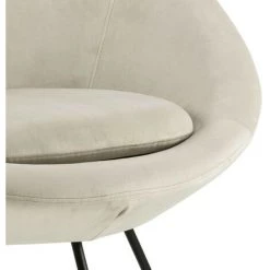 HELLIN Fauteuil Moderne En Velours Et Métal - SCOTT - Beige 11 HELLIN Fauteuil Moderne En Velours Et Métal - SCOTT - Beige -Pas Cher Fauteuil Magasin 50852940 5