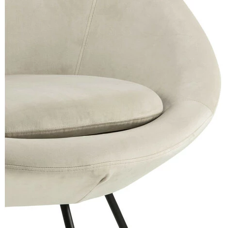 HELLIN Fauteuil Moderne En Velours Et Métal - SCOTT - Beige 7 HELLIN Fauteuil Moderne En Velours Et Métal - SCOTT - Beige – Image 5