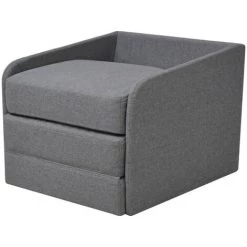 Fauteuil Convertible Tissu Gris Clair VidaXL -Pas Cher Fauteuil Magasin 5088709 3