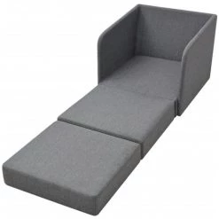 Fauteuil Convertible Tissu Gris Clair VidaXL -Pas Cher Fauteuil Magasin 5088709 4