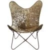 NATACHA.B Fauteuil Papillon Peau De Vache Taupe -Pas Cher Fauteuil Magasin 50888998 1