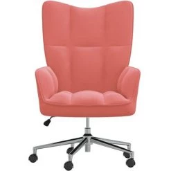 Chaise De Relaxation Velours Rose VidaXL 9 Chaise De Relaxation Velours Rose VidaXL -Pas Cher Fauteuil Magasin 50890018 3