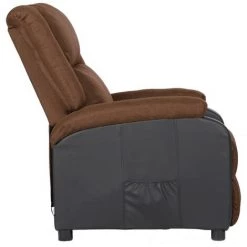 Fauteuil Inclinable TV Similicuir Et Tissu Marron VidaXL 9 Fauteuil Inclinable TV Similicuir Et Tissu Marron VidaXL -Pas Cher Fauteuil Magasin 50890037 3