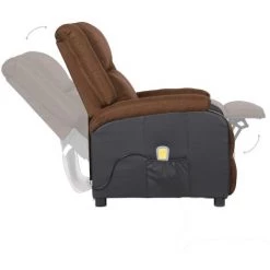 Fauteuil Inclinable TV Similicuir Et Tissu Marron VidaXL 11 Fauteuil Inclinable TV Similicuir Et Tissu Marron VidaXL -Pas Cher Fauteuil Magasin 50890037 5