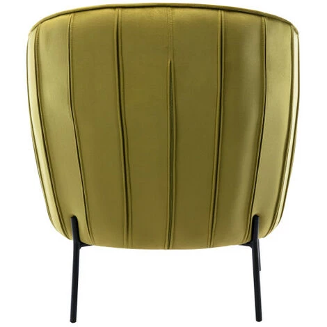 MOLOO CUT - Fauteuil Design Velours Kaki Pieds Métal Noir - Vert 5 MOLOO CUT - Fauteuil Design Velours Kaki Pieds Métal Noir - Vert – Image 3