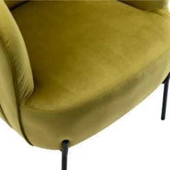 MOLOO CUT - Fauteuil Design Velours Kaki Pieds Métal Noir - Vert 10 MOLOO CUT - Fauteuil Design Velours Kaki Pieds Métal Noir - Vert -Pas Cher Fauteuil Magasin 50903064 4