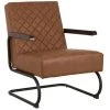 NATACHA.B Fauteuil Marron Clair Simili Cuir Vintage 2 NATACHA.B Fauteuil Marron Clair Simili Cuir Vintage -Pas Cher Fauteuil Magasin 50926500 1