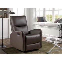 LES TENDANCES Fauteuil De Relaxation Manuel En Cuir Chocolat Balko -Pas Cher Fauteuil Magasin 50934988 3
