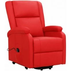 Fauteuil Inclinable Similicuir Rouge VidaXL -Pas Cher Fauteuil Magasin 50950153 2