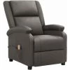 Fauteuil De Massage Inclinable Cuir Véritable Gris VidaXL -Pas Cher Fauteuil Magasin 50950182 1