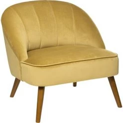 Fauteuil Velours Naova Moutarde Atmosphera