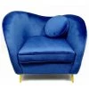 Paris Prix - Fauteuil Design En Velours "brados" 96cm Bleu 2 Paris Prix - Fauteuil Design En Velours "brados" 96cm Bleu -Pas Cher Fauteuil Magasin 51033989 1
