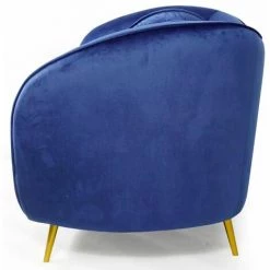 Paris Prix - Fauteuil Design En Velours "brados" 96cm Bleu -Pas Cher Fauteuil Magasin 51033989 4
