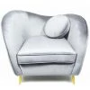 Paris Prix - Fauteuil Design En Velours "brados" 96cm Argent -Pas Cher Fauteuil Magasin 51033993 1
