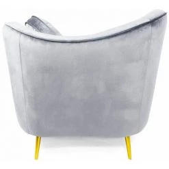 Paris Prix - Fauteuil Design En Velours "brados" 96cm Argent 10 Paris Prix - Fauteuil Design En Velours "brados" 96cm Argent -Pas Cher Fauteuil Magasin 51033993 4