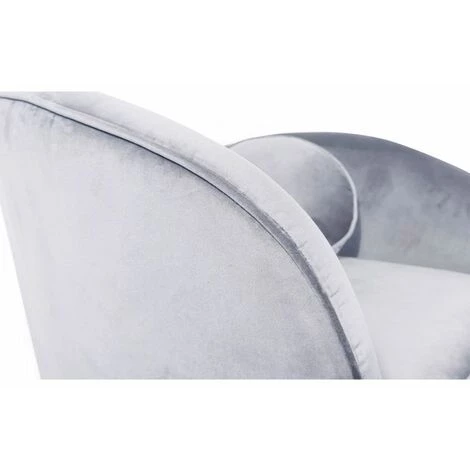 Paris Prix - Fauteuil Design En Velours "brados" 96cm Argent 7 Paris Prix - Fauteuil Design En Velours "brados" 96cm Argent – Image 5