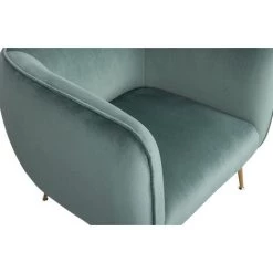 WHITELABEL Fauteuil Club Confortable En Velours - Chaise Vert - 71x79x71 Cm - Scout - Vert -Pas Cher Fauteuil Magasin 51039190 4