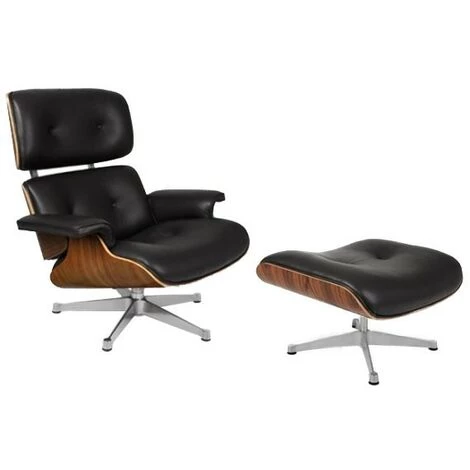 FURNMOD DESIGN YOUR SPACE Fauteuil James Lounge Chair Special Edition En Cuir Pleine Fleur Et Bois De Palissandre | Noir - Noir 3 FURNMOD DESIGN YOUR SPACE Fauteuil James Lounge Chair Special Edition En Cuir Pleine Fleur Et Bois De Palissandre | Noir - Noir