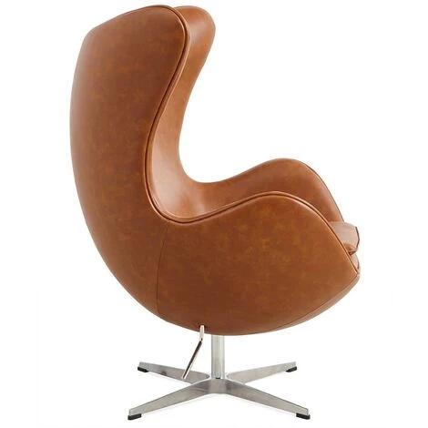 FURNMOD DESIGN YOUR SPACE Egg Chair Fauteuil Vintage En Similicuir Ciré | Marron - Marron 5 FURNMOD DESIGN YOUR SPACE Egg Chair Fauteuil Vintage En Similicuir Ciré | Marron - Marron – Image 3