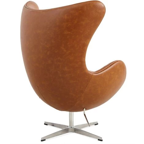 FURNMOD DESIGN YOUR SPACE Egg Chair Fauteuil Vintage En Similicuir Ciré | Marron - Marron 6 FURNMOD DESIGN YOUR SPACE Egg Chair Fauteuil Vintage En Similicuir Ciré | Marron - Marron – Image 4