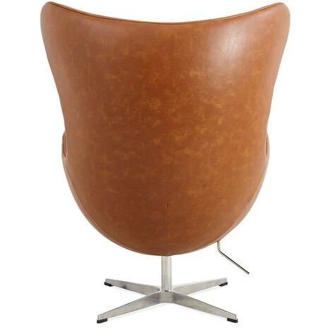 FURNMOD DESIGN YOUR SPACE Egg Chair Fauteuil Vintage En Similicuir Ciré | Marron - Marron 7 FURNMOD DESIGN YOUR SPACE Egg Chair Fauteuil Vintage En Similicuir Ciré | Marron - Marron – Image 5