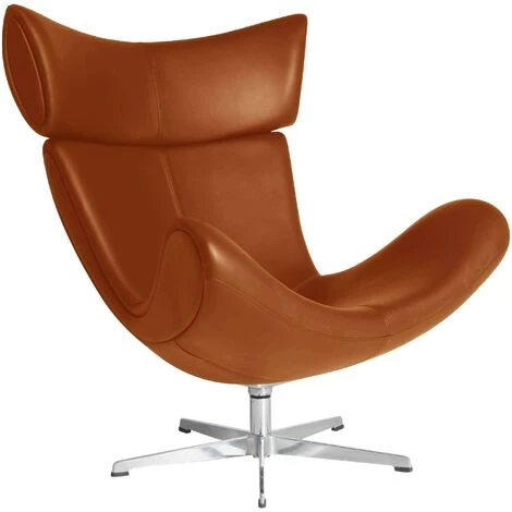 FURNMOD DESIGN YOUR SPACE Fauteuil Design Emola Lounge Chair En Cuir Italien | Cognac - Cognac 5 FURNMOD DESIGN YOUR SPACE Fauteuil Design Emola Lounge Chair En Cuir Italien | Cognac - Cognac – Image 3