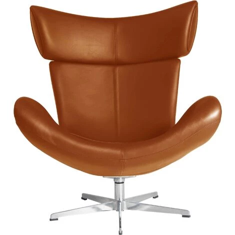 FURNMOD DESIGN YOUR SPACE Fauteuil Design Emola Lounge Chair En Cuir Italien | Cognac - Cognac 6 FURNMOD DESIGN YOUR SPACE Fauteuil Design Emola Lounge Chair En Cuir Italien | Cognac - Cognac – Image 4