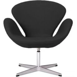 FURNMOD DESIGN YOUR SPACE Fauteuil Swan Chair HQ En Cachemire | Noir -Pas Cher Fauteuil Magasin 51197758 3