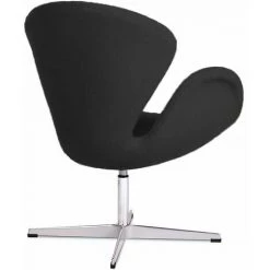 FURNMOD DESIGN YOUR SPACE Fauteuil Swan Chair HQ En Cachemire | Noir -Pas Cher Fauteuil Magasin 51197758 5