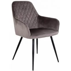 ALTOBUY VIBY - Lot De 2 Fauteuils Velours Taupe Et Piétement Acier Noir - Taupe -Pas Cher Fauteuil Magasin 51209969 3