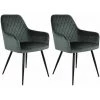 ALTOBUY VIBY - Lot De 2 Fauteuils Velours Vert Et Piétement Acier Noir - Vert -Pas Cher Fauteuil Magasin 51210063 1